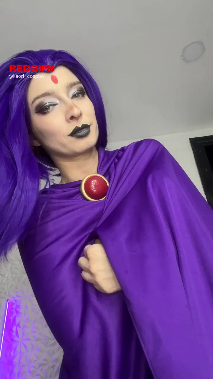 Kaori's Slutty Raven Cosplay Tease: Purple-Haired Temptress Unleashed