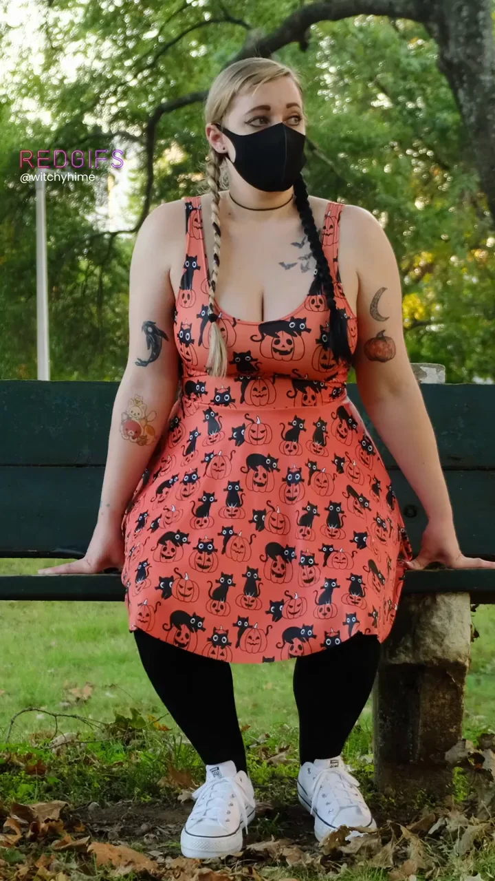 Public Park Slut Rides Bad Dragon Dildo on Bench – Masked Tease Reveal