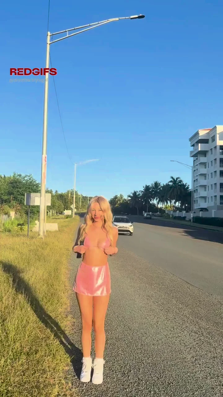 Just me, my pink bra, and a few lucky drivers