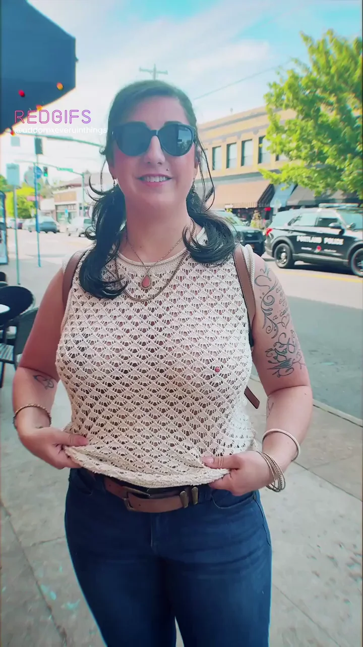 Hotwife MILF's Massive Tits Spill Out in Public 😈👮‍♂️💦