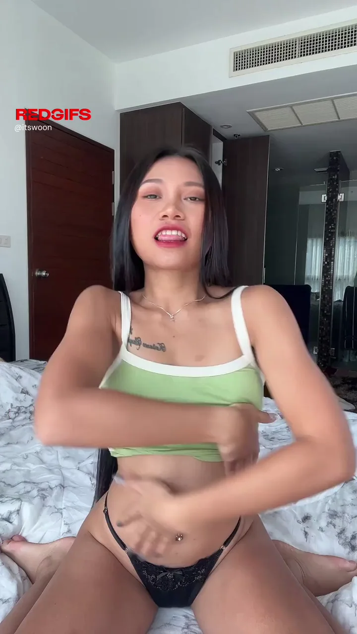 Asian Cutie Flaunts Her Juicy Natural Tits in Lingerie Tease