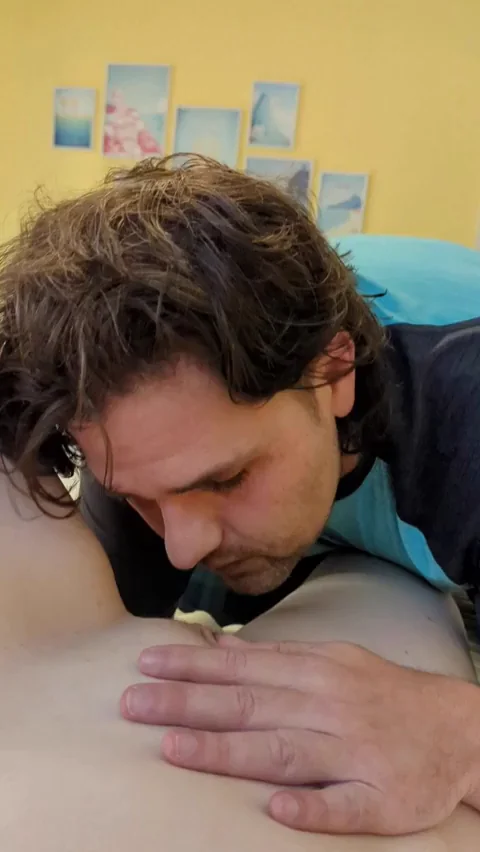 One of my favorite views. Watching him eat my pussy.