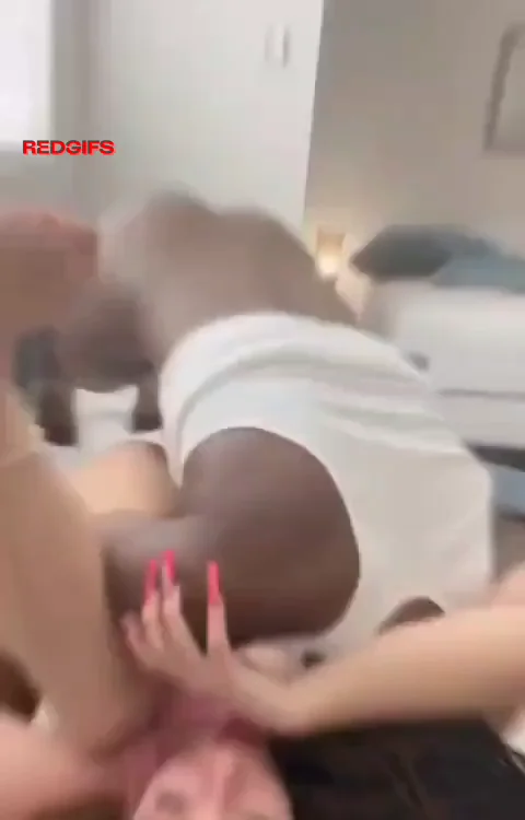 Hubby Watches BBC Pummel My Throat Only 😈🍆👀