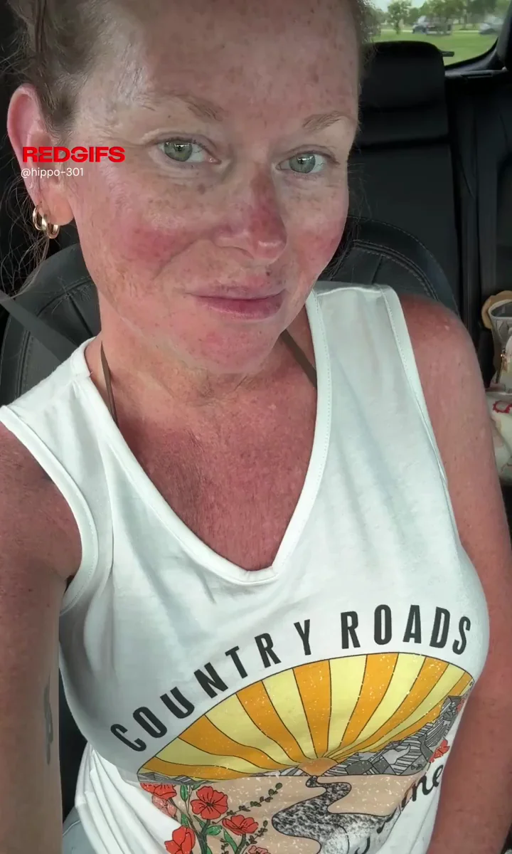 Sun-Kissed MILF Teasing Her Juicy Tits in the Car 🔥👅
