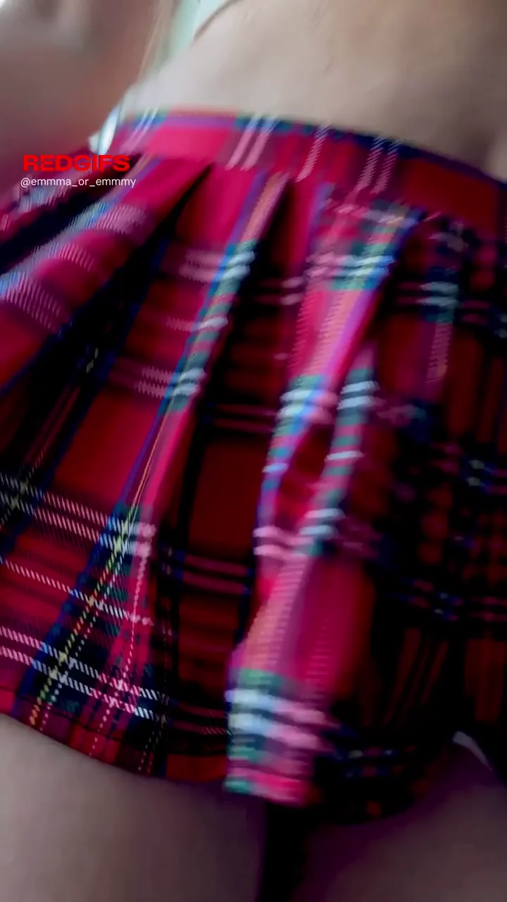 Peek My Slutty Panties Under This Tiny Plaid Skirt? 😈👙