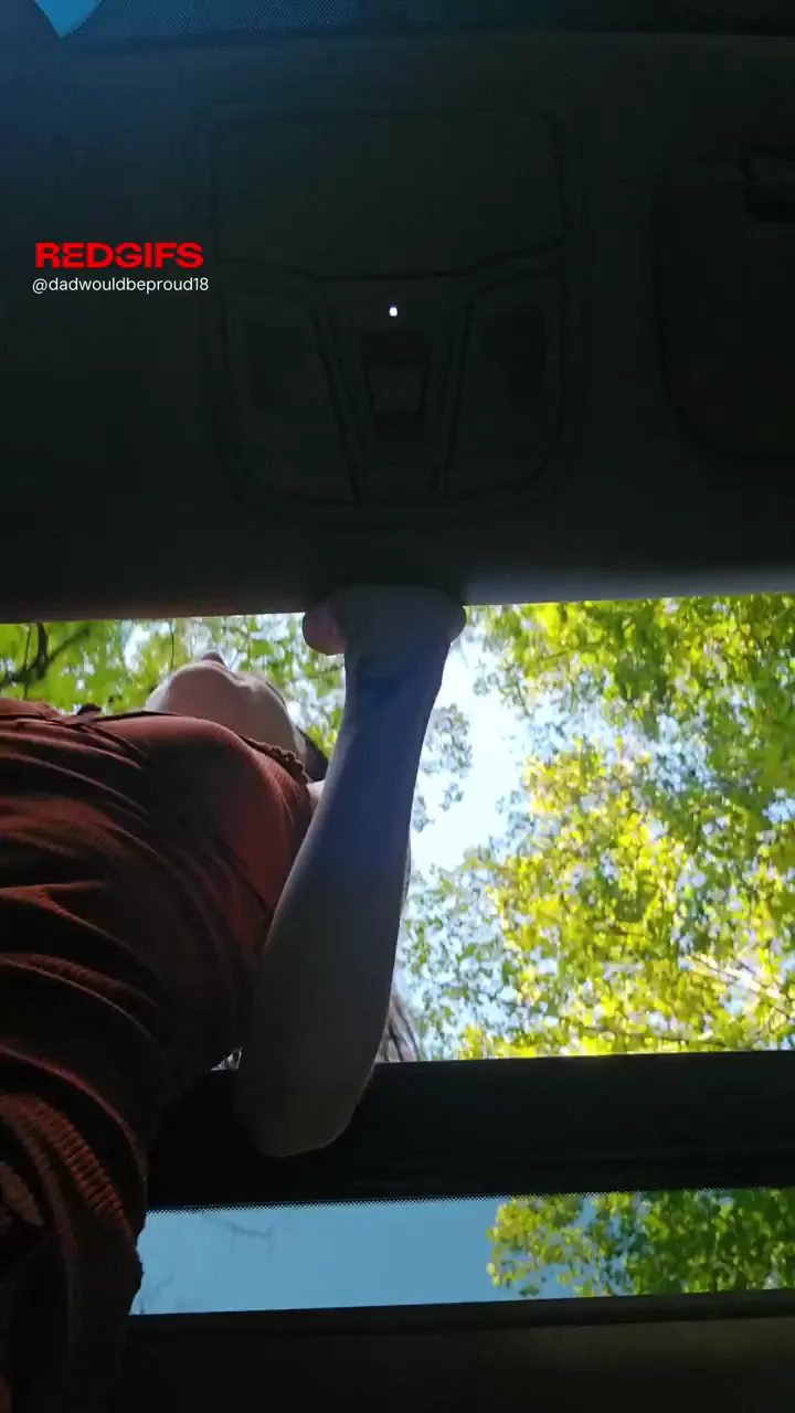 BF's No-Panties Car Tease: Petite Slut Flashes Dripping Pussy POV from the Sunroof