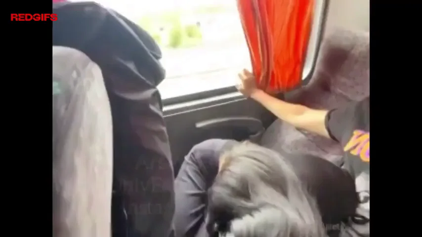 Twink gets a BJ and then fucks his GF while on a xcountry bus ride