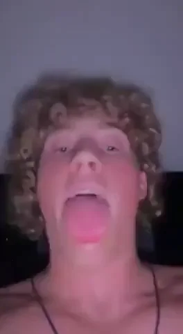 🍑 Curly-Haired Twink Sticks Out Tongue & Spreads Juicy Ass 🍑