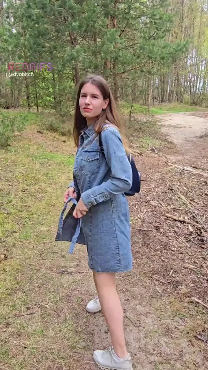 Sneaky showing off my naked body on the way to the beach