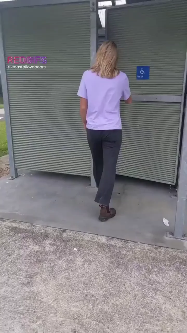 Quickie Creampie in Public Toilet Pitstop