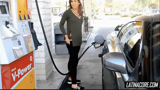 Pantsless Slut Fuels Up Her Ride 🍑⛽🔥