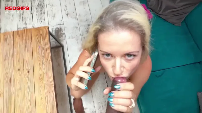 Made cuck listen on the phone as I gagged on my bull's cock