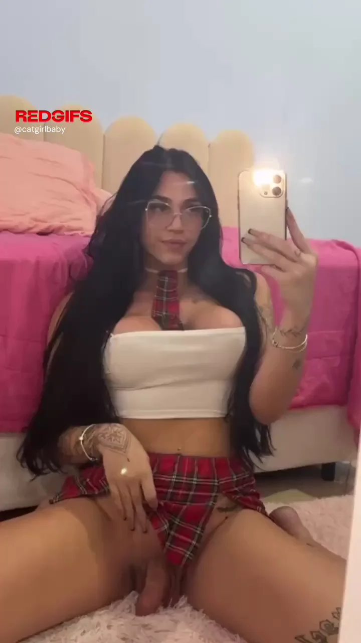 Petite Schoolgirl Tease: 'Think My Cock's Big Enough? 🍆😈'