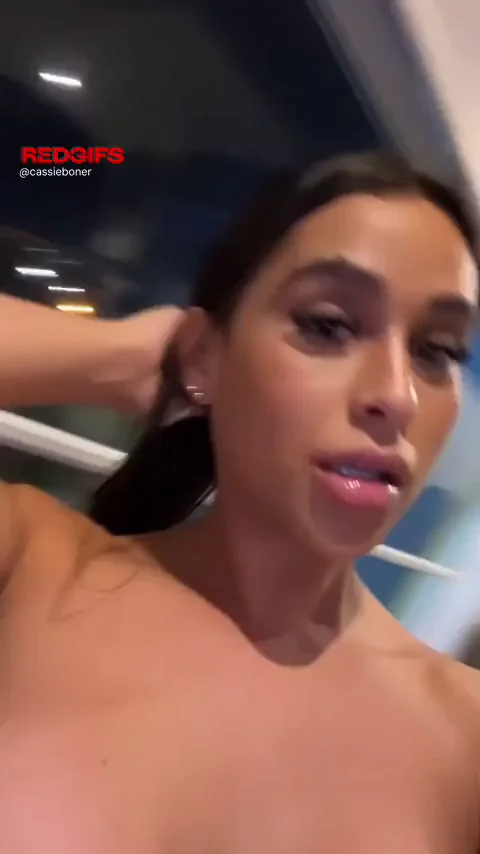 Balcony Tease: Suck This Tiny Trans Dick?
