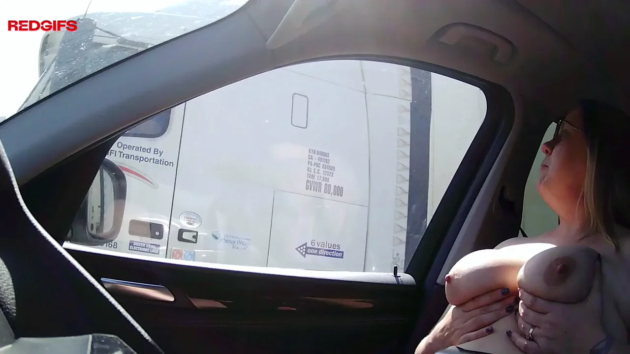 She really loves flashing truckers!