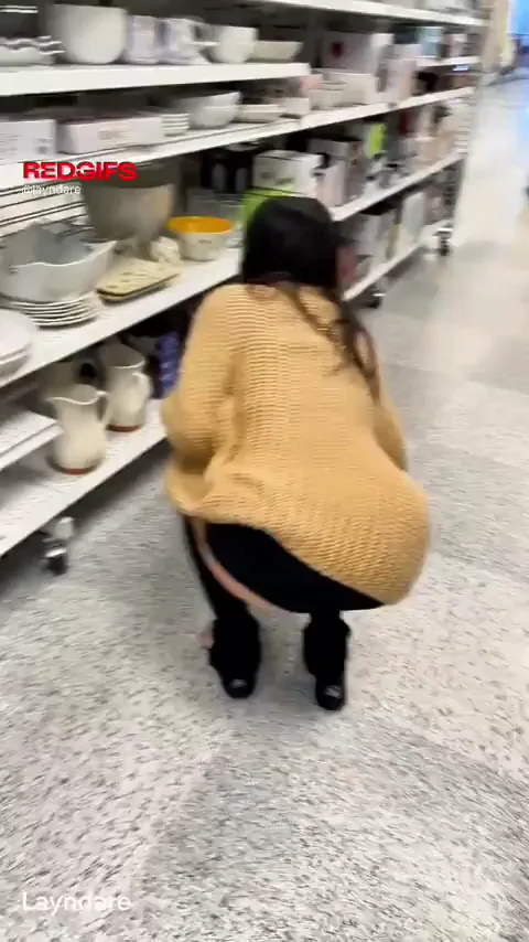 Asian Slut's Grocery Store Pussy Flash – No Panties Dare!