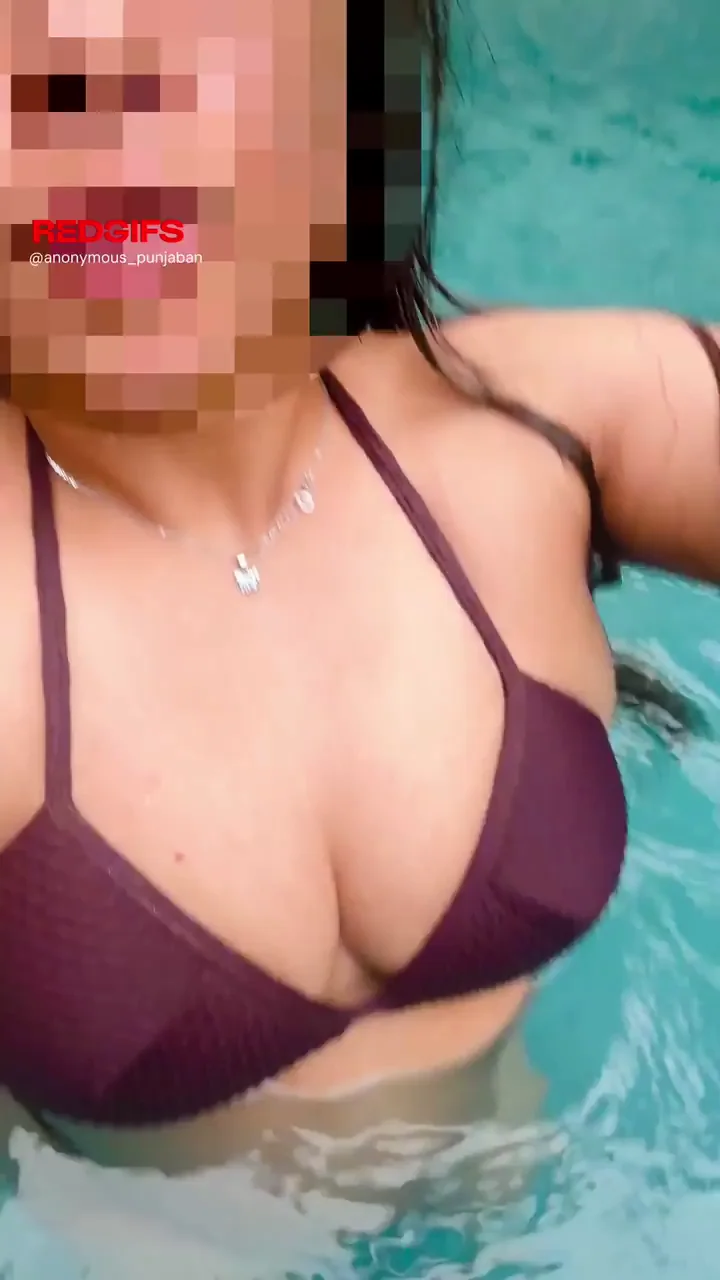 Steamy Underwater Bikini Tease with Massive Indian Tits 🌊🍈😈
