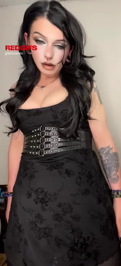 Suck My Dripping Girlcock? Goth Trans Temptress Teases Leaky Monster