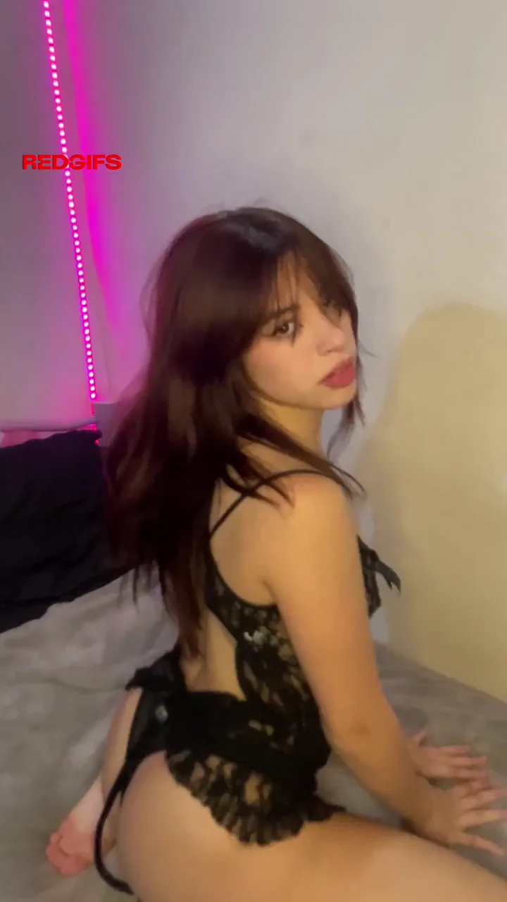 Barely Legal Teen Slut in Black Lace Lingerie Feels Naughty and Horny