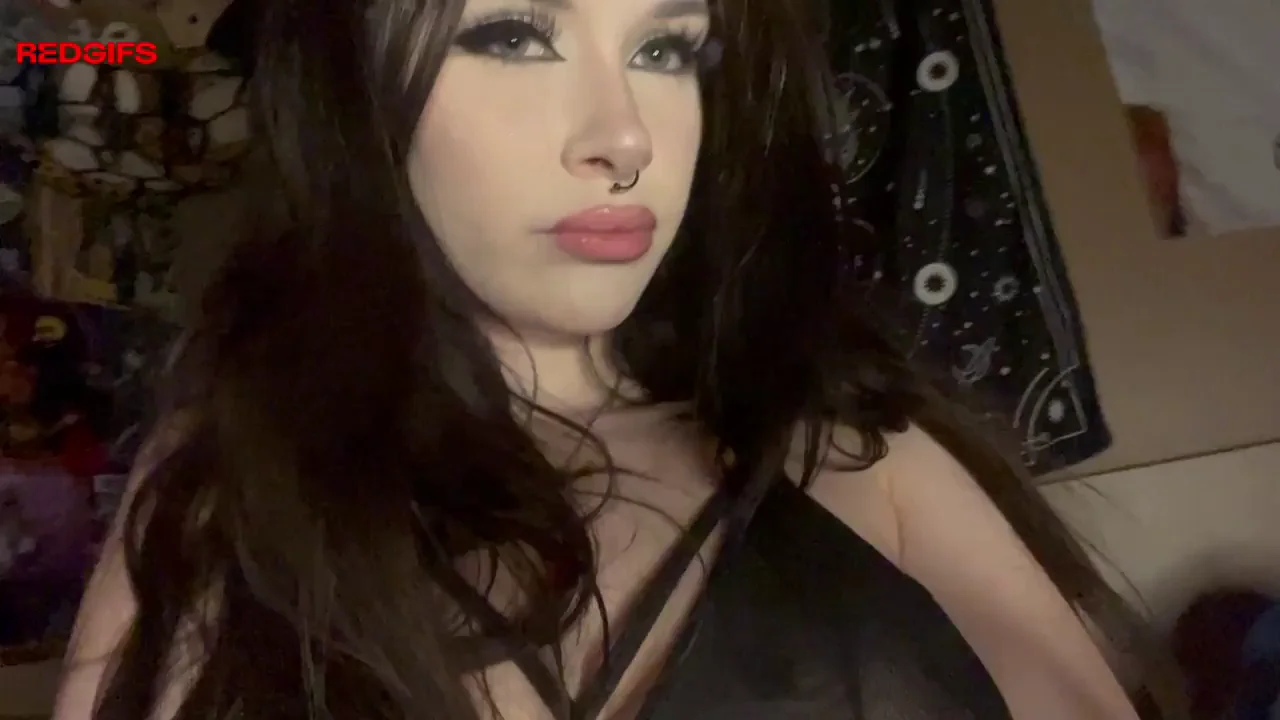 Skipping Study for Goth Teen Tit Tease 😈📱🍒