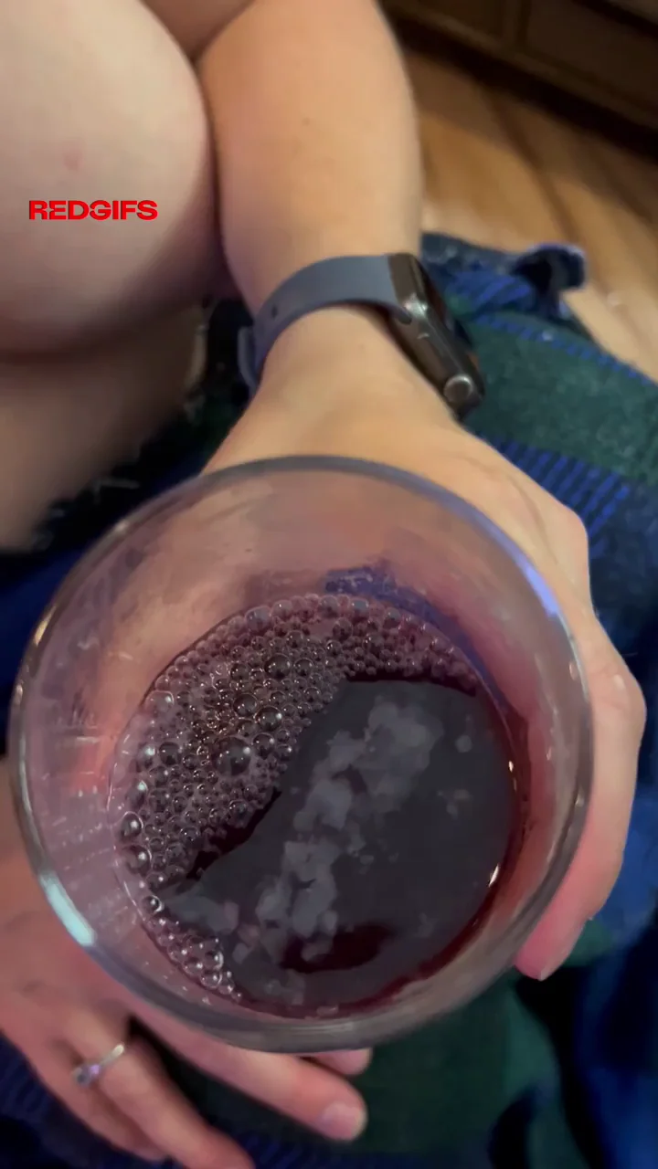 Wine glass with a side of cum