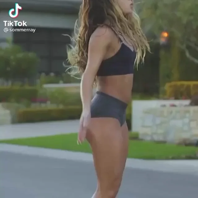 Sommer Ray's Slutty Twerk Tease in Grey Thong Bodysuit