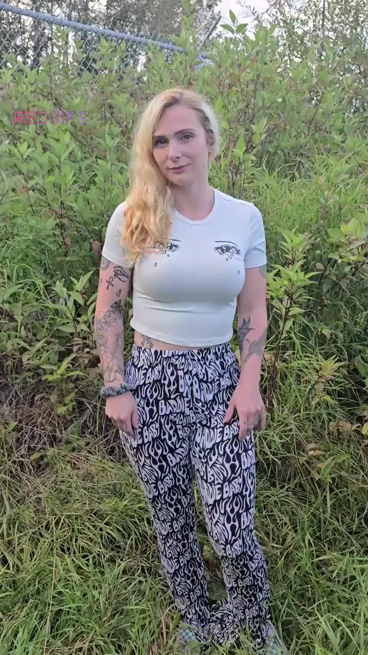Flashing my pussy in the woods