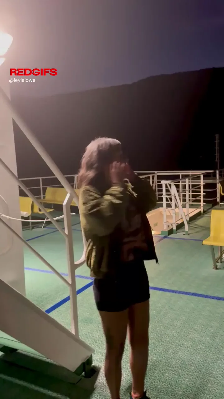 Risky flash on the ferry [gif]