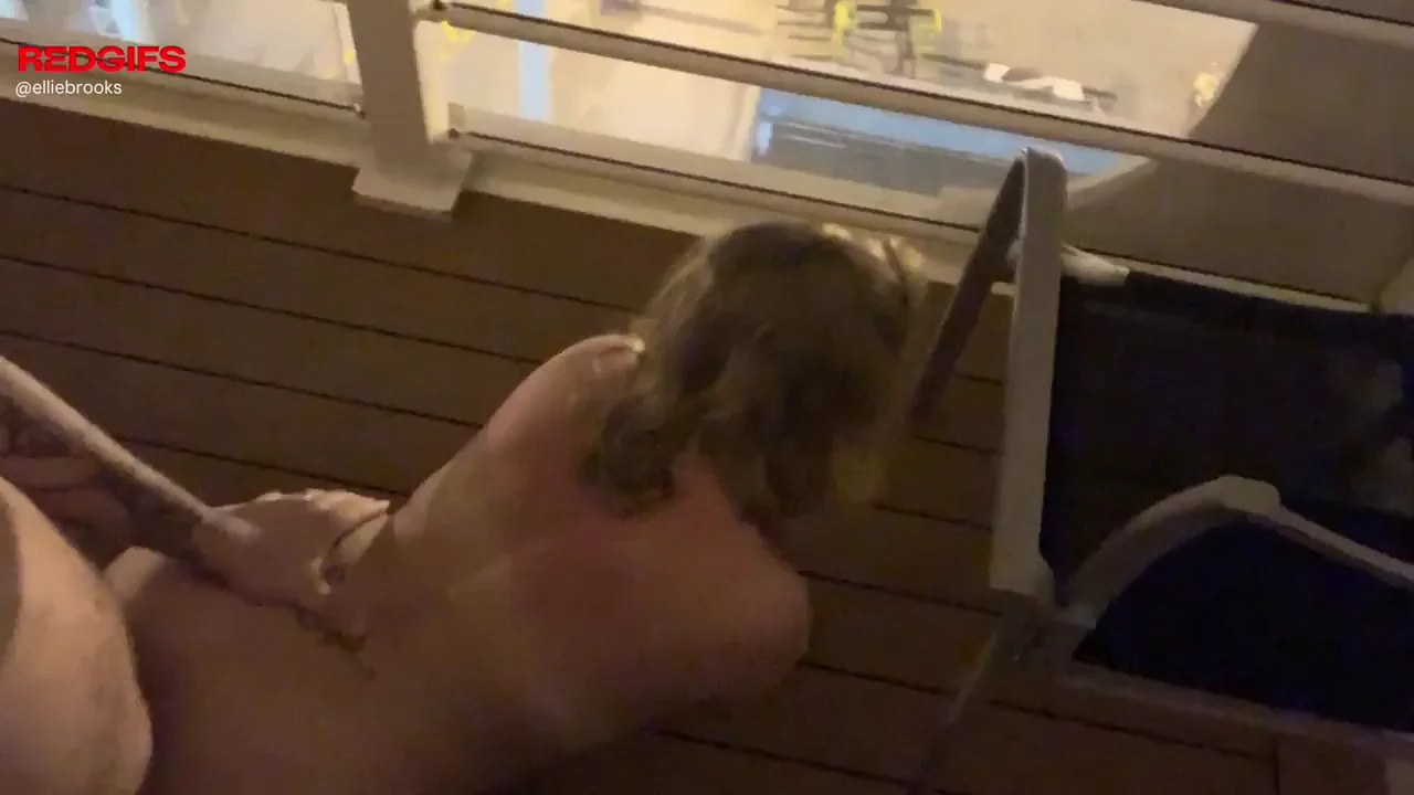 Cruise ship balcony fuck at port