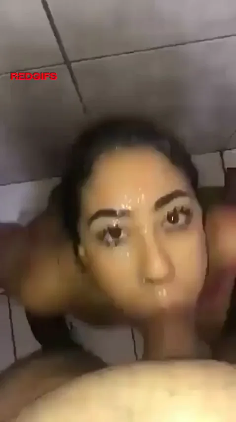 Rough skull fuck covers her in throat slime