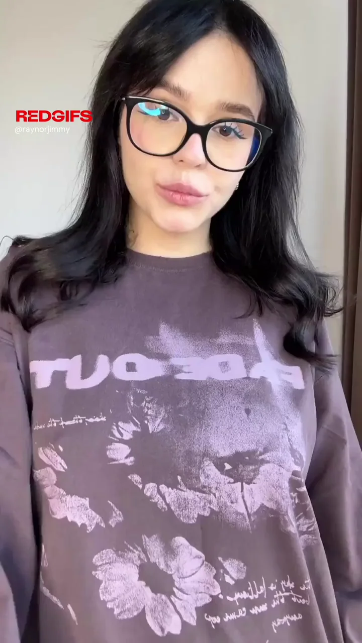 🔥 ON or OFF? Glasses Slut Teases Her Tits! 😈