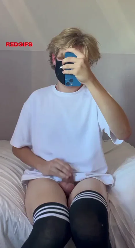 Cute Femboy Begs for Rizz with Uncut Cock Tease 😍👉👈💦