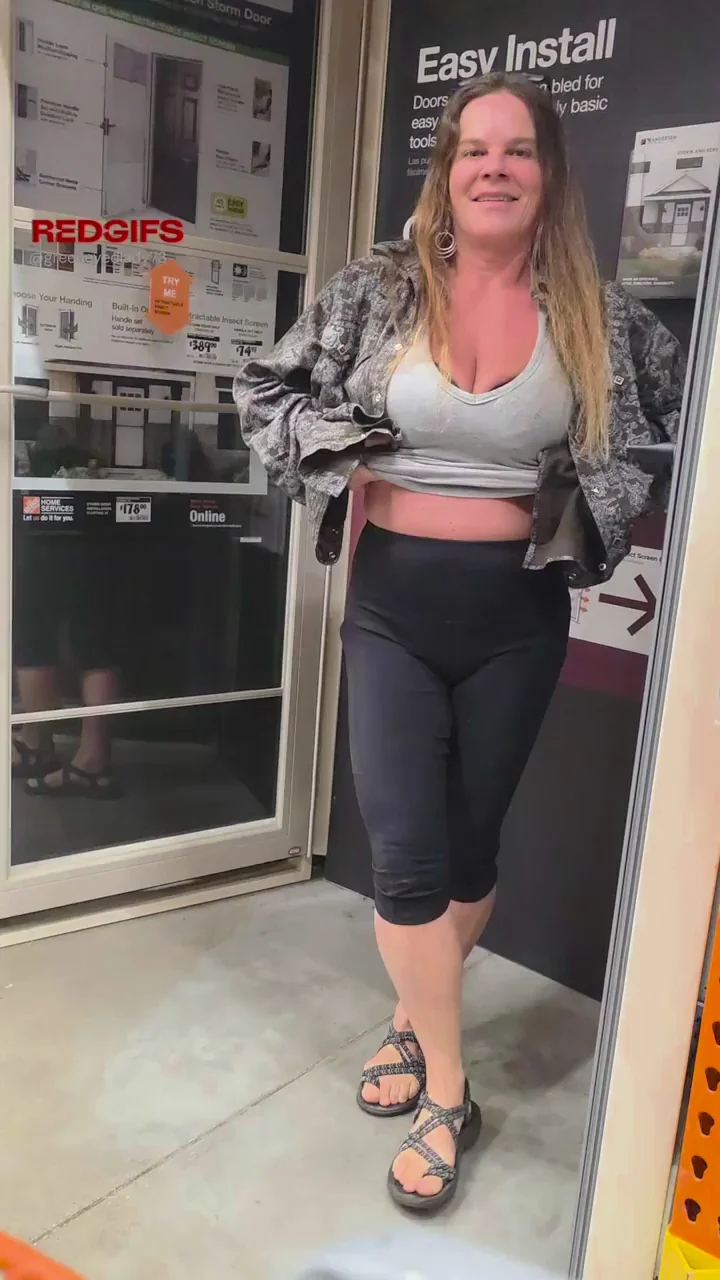 flashing my Big Double Ds in Home Depot, busty busted hahaha