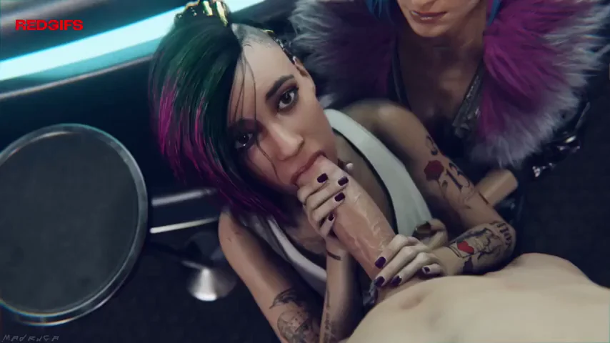 Judy doing a good job with her first blow (Cyberpunk 2077)