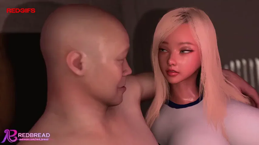 Blonde Hentai Babe's Steamy First Smooch