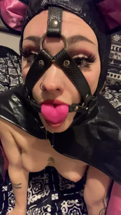 Goth Slave's Messy Ball Gag Beg: Hope You Don't Mind the Drip?
