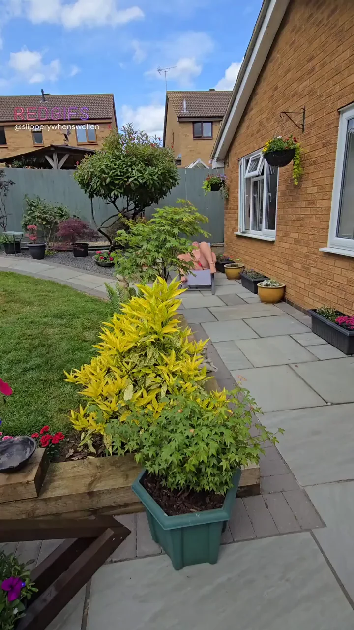 Backyard BBW Buzzes to Gushing Garden Orgasm