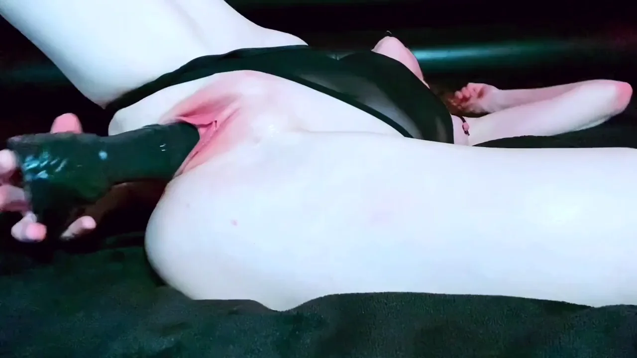 Moaning as I fuck myself to orgasm with my thick, black dildo…