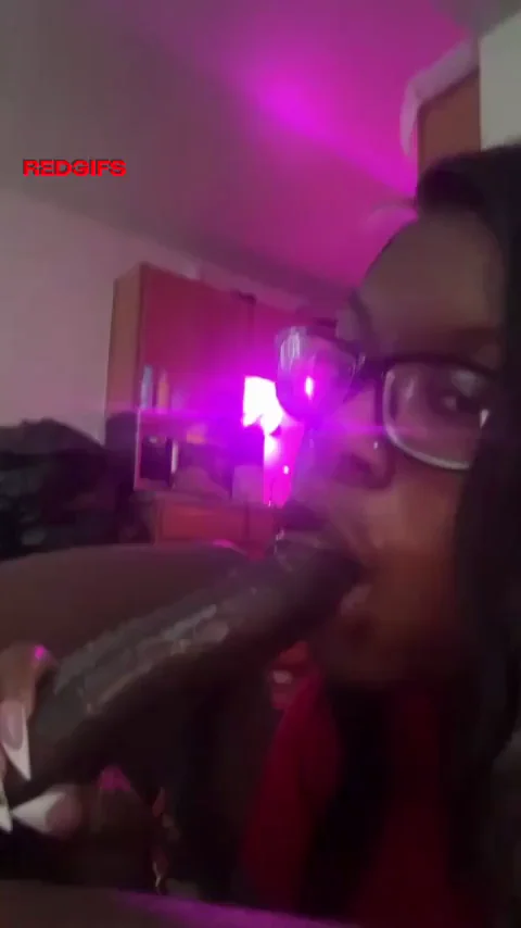 Ebony Throat Queen in Glasses Gobbling Massive BBC 🍆💦