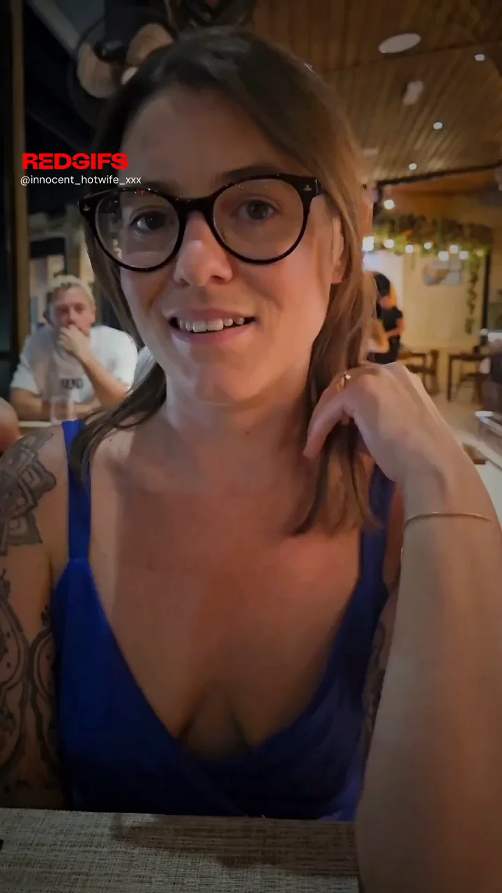 Out for dinner and showing off my hairy pussy with no undies on