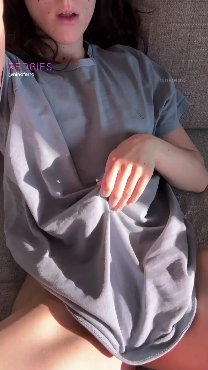 Petite Slut Craves Vitamin D: Pussy-Flashing Tease on the Couch