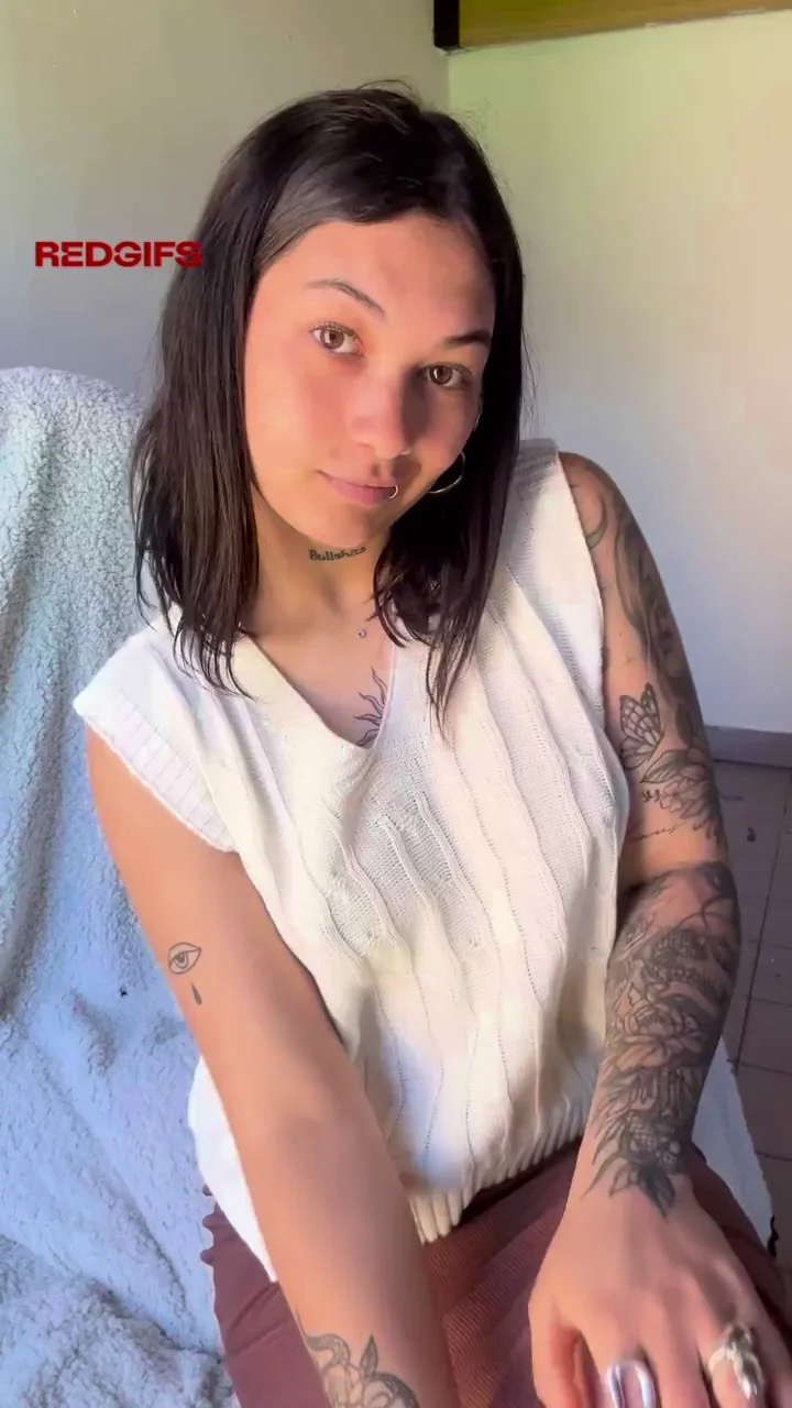 Inked Emo Petite Tease: Naughty Girl's Slutty Stare-Down