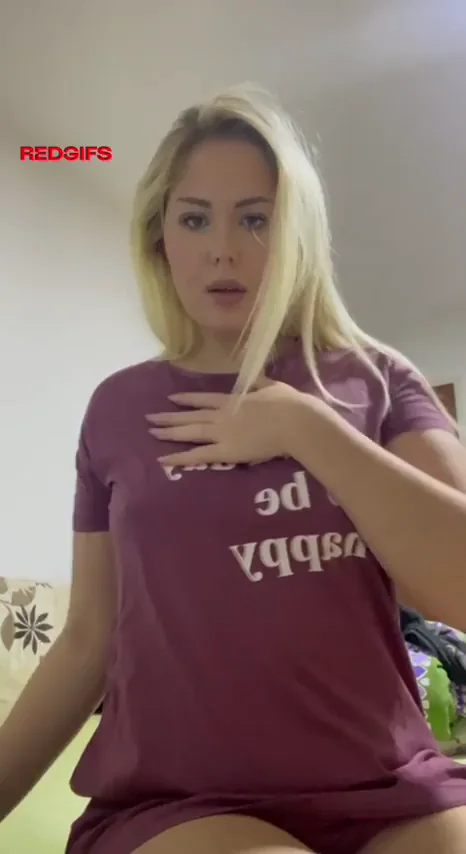 Swedish Blonde Slut Teasing Your Cock Hard in Tight Tee