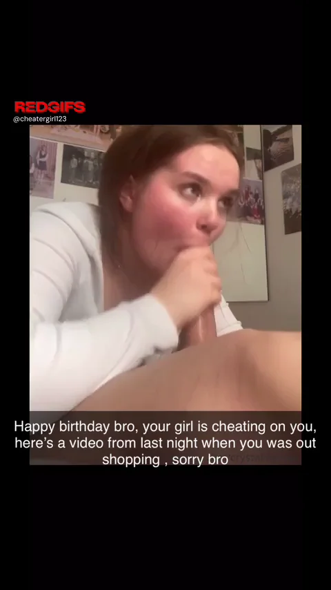 Not Cheating if He's Her Type 😈👅 Big Tit Slut Sucks Dick on BF's Birthday 🎉