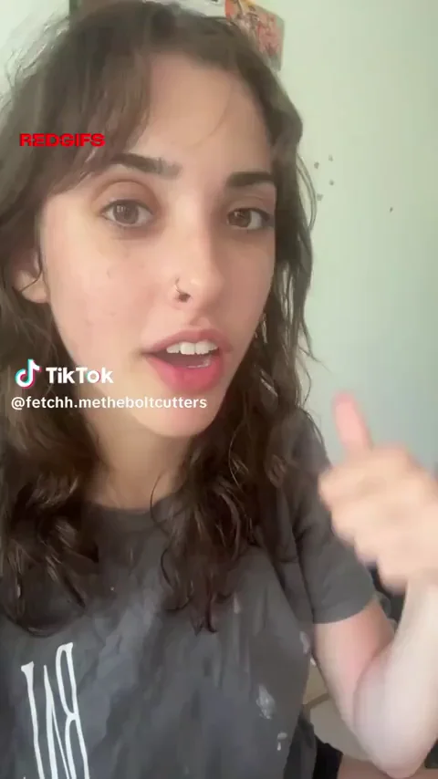 TikTok Slut Fetches the Boltcutters with Massive Cleavage Tease