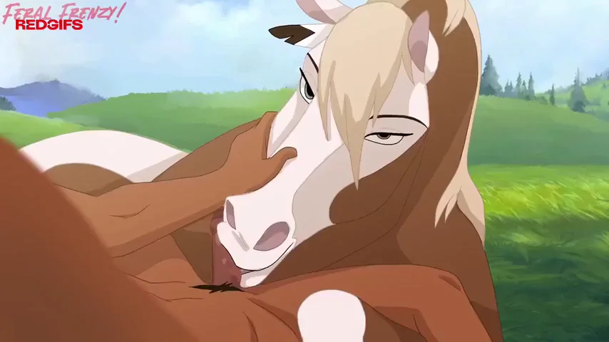 Letting her master please himself with her warm horsey holes~🧡 (Rain/Spirit:Stallion of the Cimarron) [Artist-Feral frenzy]