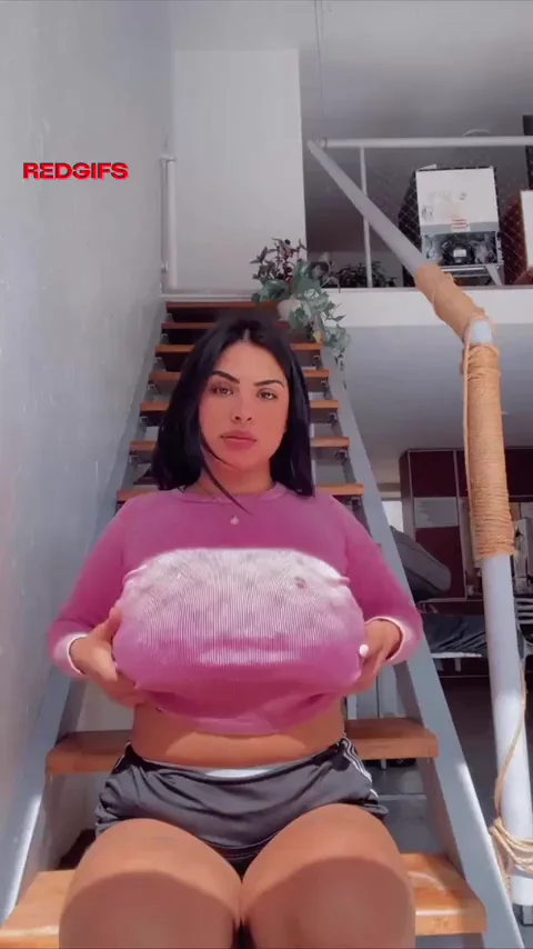 Sweater Stretched by Massive Tits Tease! 🍒🔥