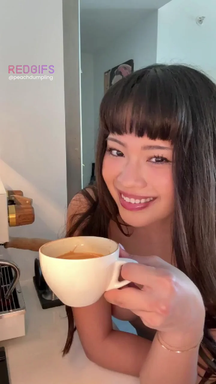 Braces Babe's Coffee Spill: Naked Latte Licks & Drips