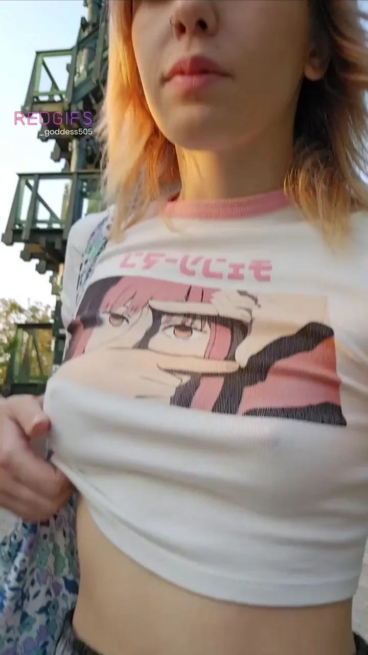 Walking with my boobs out