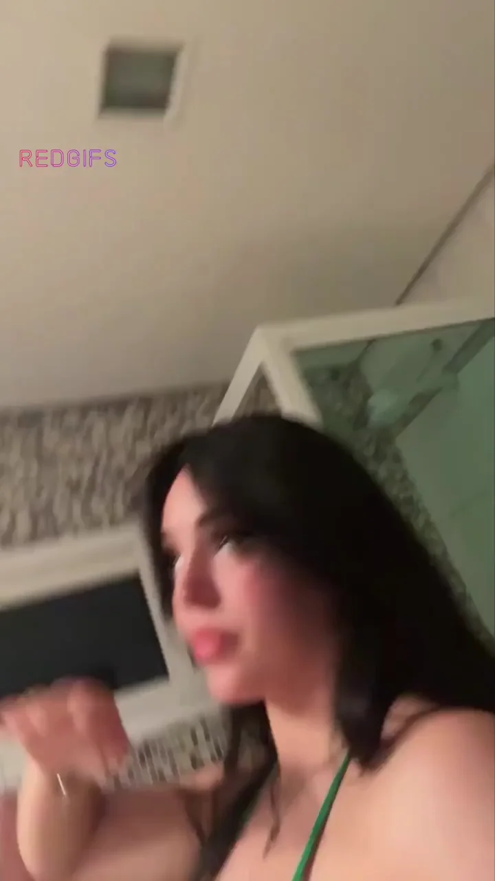 Bella Angel's Slutty Bikini Tease in the Bathroom Mirror